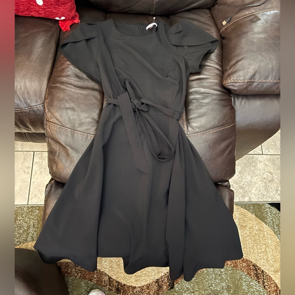 Women’s black Calvin Klein fit and flair black dress size 10